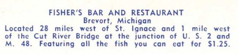 Cut River Inn (Fishers Bar and Restaurant, Callihans) - Vintage Postcard For Fishers (newer photo)